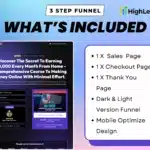 Features Included in GoHighLevel Coursepreneur Funnel_ 3-Step Funnel, Light & Dark Versions, GHL Compatible, Mobile-Ready, Editable