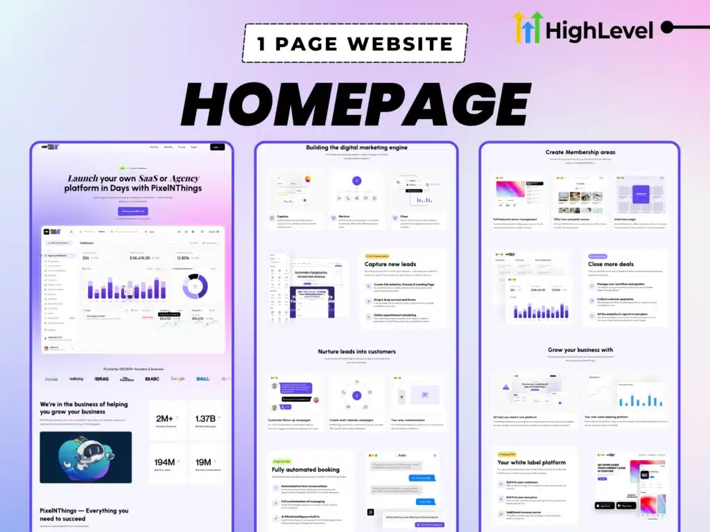 GHL Homepage Sections – High Converting SaaS Website Template Layout