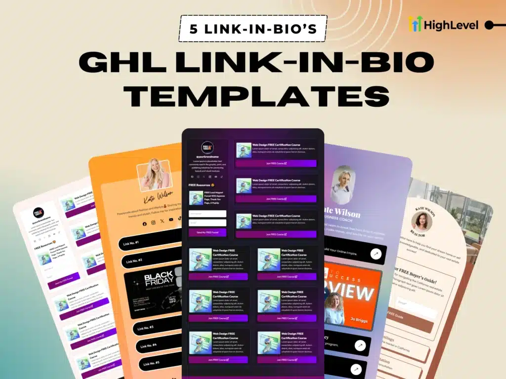 GoHighLevel link-in-bio templates – 5 modern GHL bio page designs for creators, coaches, and digital product sellers