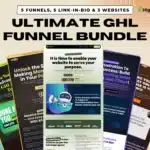 Ultimate GoHighLevel Funnel Kit preview – includes 5 sales funnels, 5 link-in-bio templates, digital agency website, SaaS landing page, and ecommerce site for GHL users
