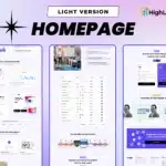 gohighlevel homepage showcase – light theme saas website layout