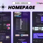 gohighlevel saas homepage layout – dark ui design for ghl resellers and saas creators