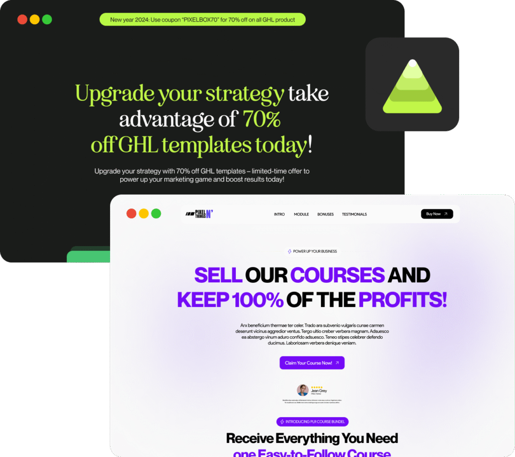 website screenshots for promote pixelnthings products for affiliate creators (1)