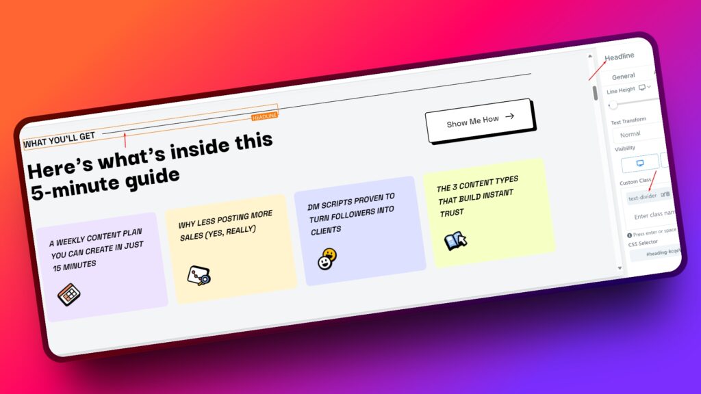 css class for divder in ghl builder