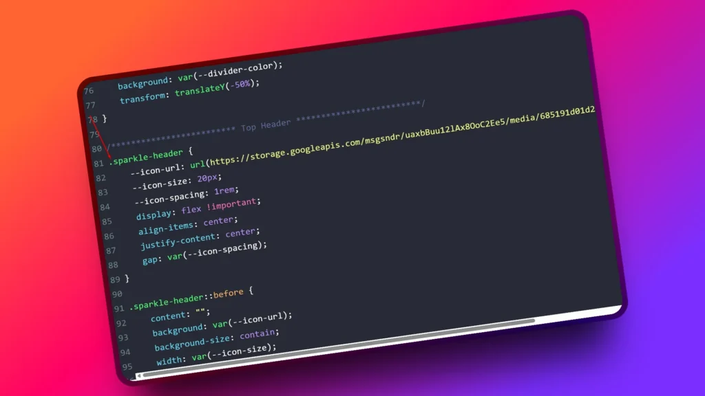 css code for sparkle icon screenshot for ghl users