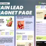 main opt in page for social coach lead funnel in gohighlevel – includes header, benefits section, and funnel preview cta