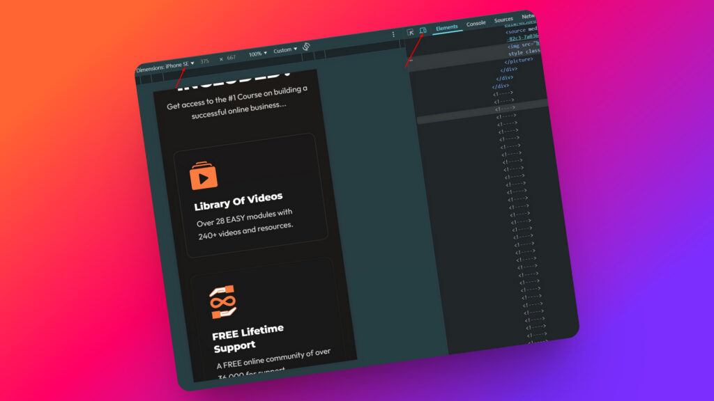 mobile preview from dom for website