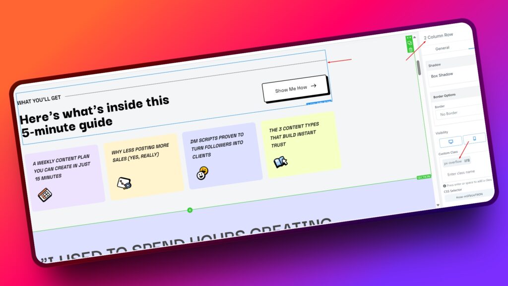 overflow css class for ghl builder