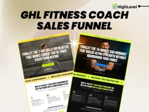 gohighlevel fitness coach sales funnel 6 step done for you template (light & dark themes)