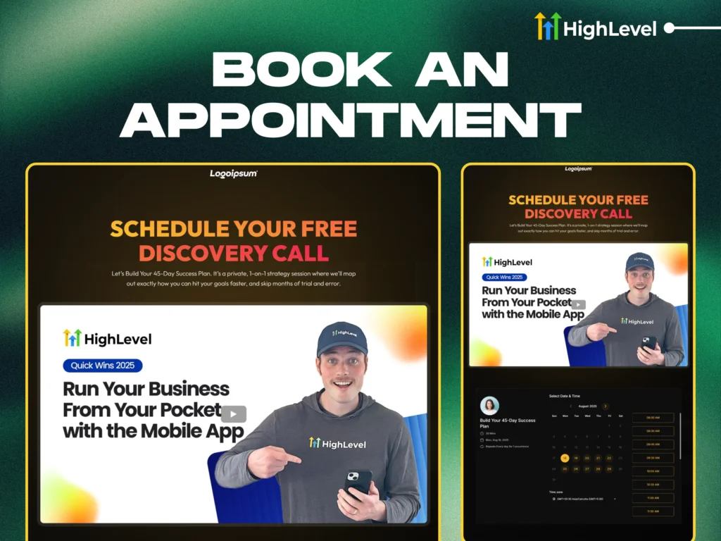 book a free discovery call page dfy funnel calendar page for coaches and consultants