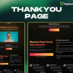 thank you page template with upsell cta gohighlevel funnel for online course or coach