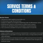 etch wp activation service terms and conditions – installation only, no license key shared, wordpress admin access required, updates managed by pixelnthings