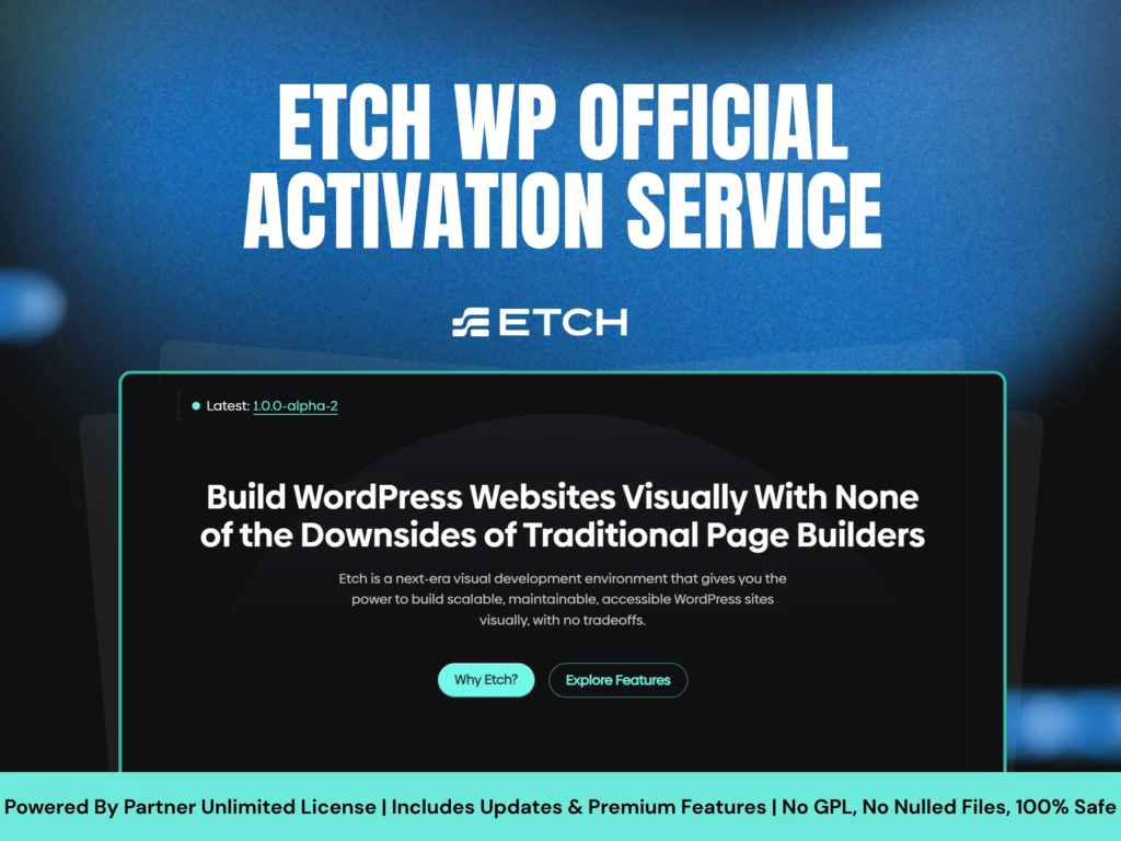 Etch WP Installation & Activation Service for WordPress | Partner License Image