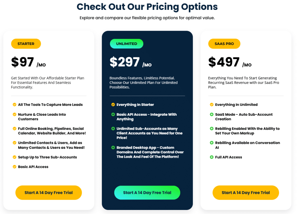 gohighlevel pricing plans 2026