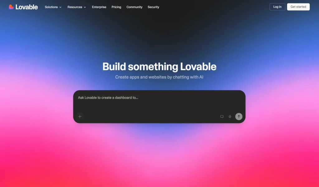 lovable homepage screenshot