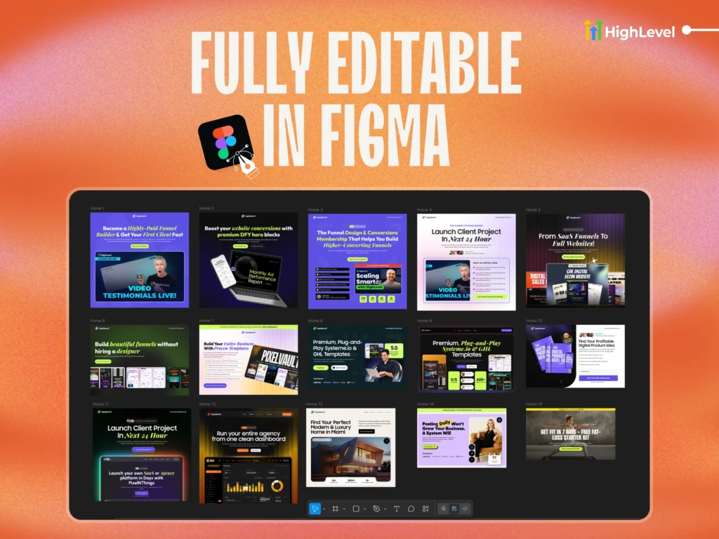 fully editable ghl hero blocks in figma