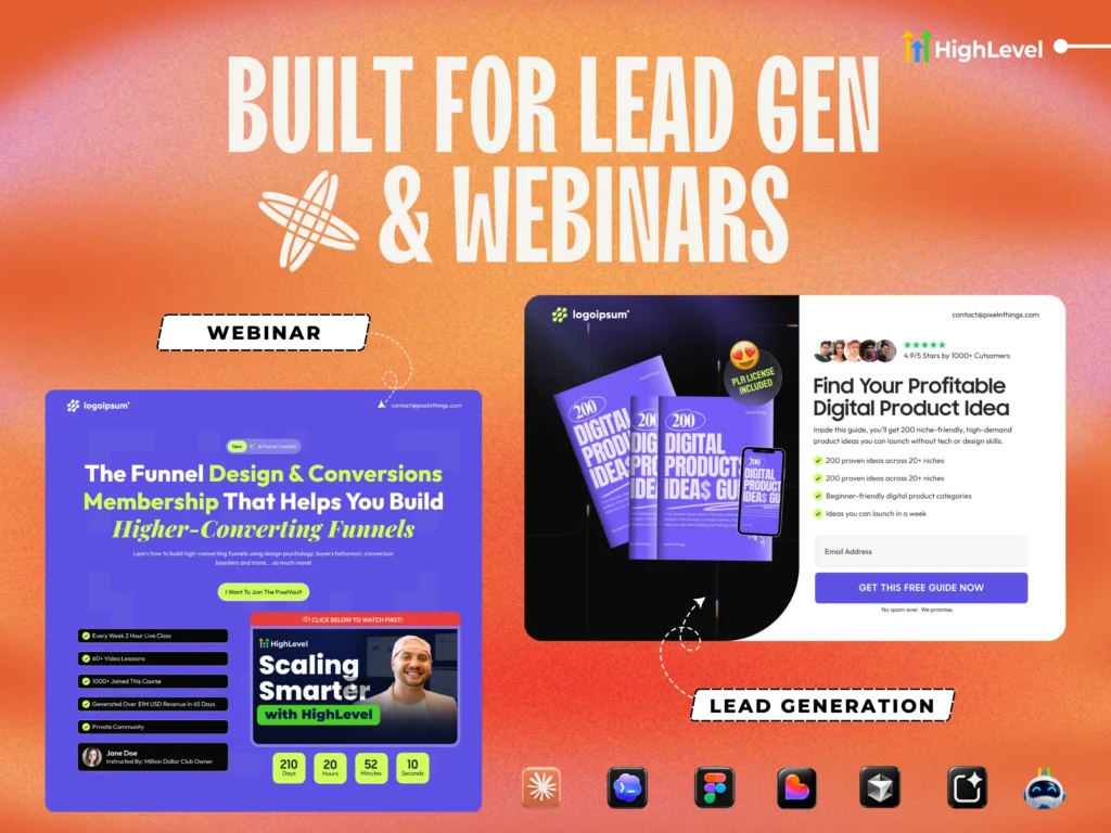 hero blocks for lead gen and webinars